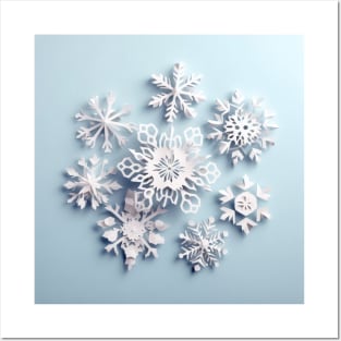 Paper Snowflake Delights Posters and Art